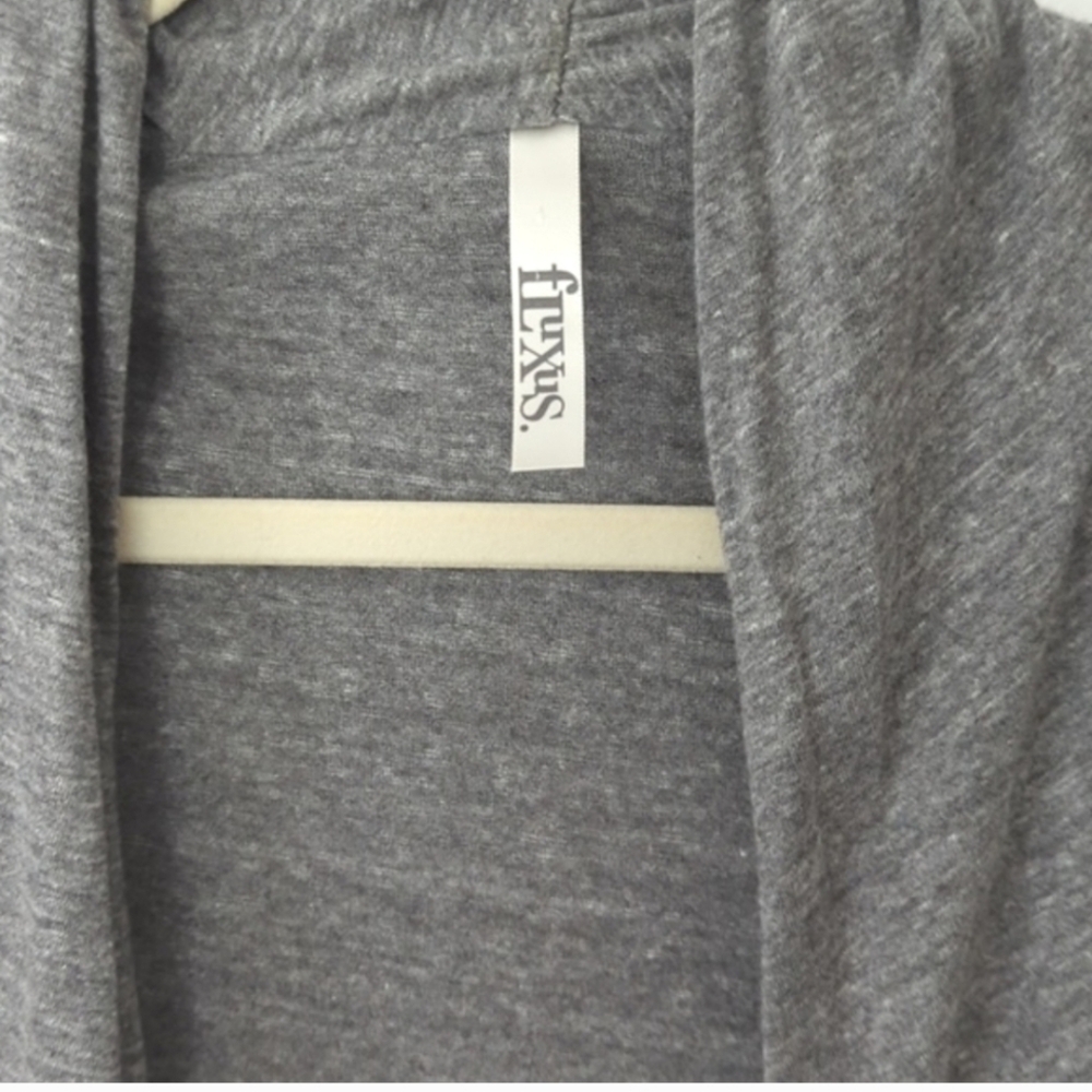 ~FLUXUS~ FUNKY GREY BIAS WRAP LAYERED OPEN FRONT CARDIGAN-XXL - Picture 2 of 9